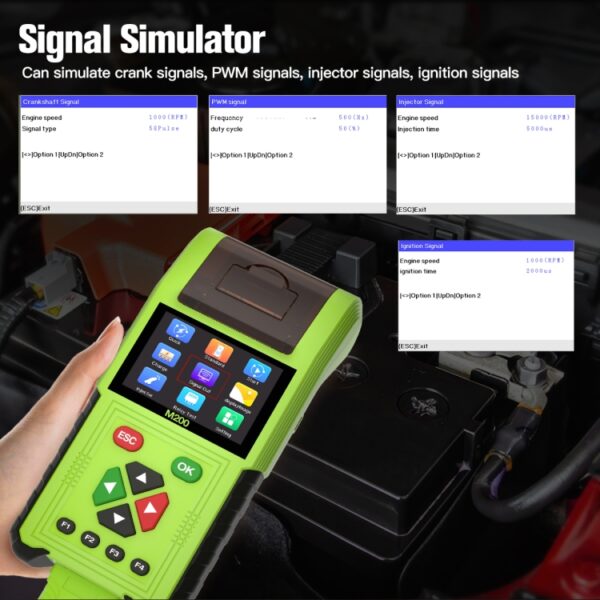 JDiag M200 Motorsykkel obd 2 skanner, Motorsykkel system diagnostisk & batteritester, WiFi 2.4GHz, Injektor Test / Rengjøring / Signaldeteksjon, Relay Test - Image 10