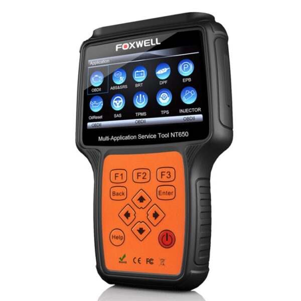 FOXWELL NT650 OBD2 skanner ABS Airbag SAS EPB DPF Tilbake stilling av oljeservice