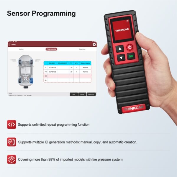 THINKTPMS G2 TPMS Relearn Tire Reset Tool, TPMS Tire Pressure Detector Handheld Terminator, Relearn, Reset og Program TPMS Sensors - Image 11
