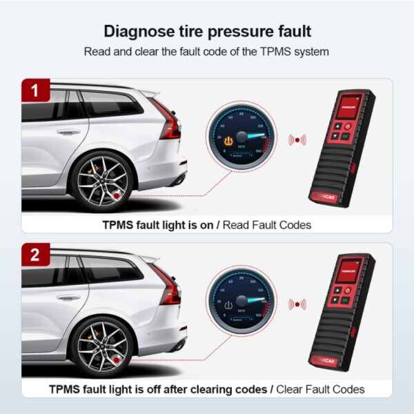 THINKTPMS G2 TPMS Relearn Tire Reset Tool, TPMS Tire Pressure Detector Handheld Terminator, Relearn, Reset og Program TPMS Sensors - Image 9